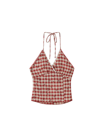 SweetChilling Summer Showcase Embroidered Halter Top Blouse