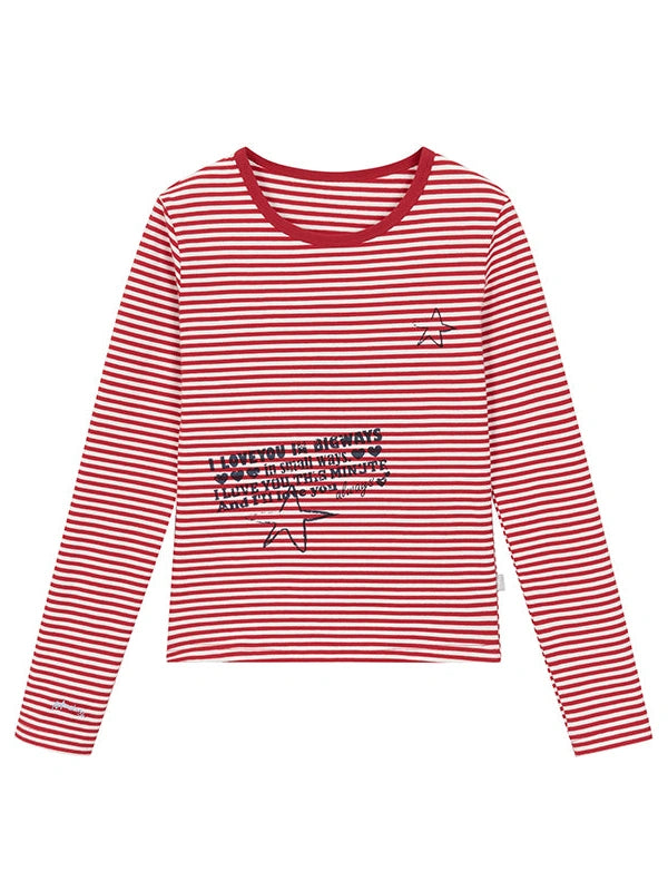 Y2K Color Block Stripe Print Long Sleeve T-Shirt
