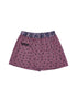 Peoplesense All Over Print Contrast Check Cotton Shorts Loose Fit