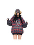 Peoplesense Plaid Polar Fleece Detachable Thermal Couple Oversized Sweatshirt