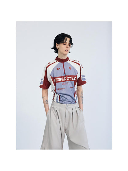 Peoplesense Cycling Inspired Contrast Color Quick Dry Tee