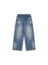 Achihara Double Decker Bus Print Distressed Denim Jeans