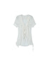 DoublePunch Sheer Textured Jellyfish Blouse With Layered Hem Shirt