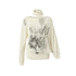 NO ROMANCE Punk Grunge Royal Print Off-Shoulder Knit Top