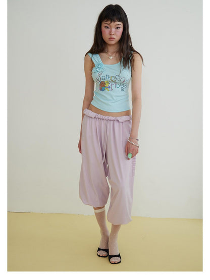 sancco house Asymmetric Floral Print Cropped Fitted Women&