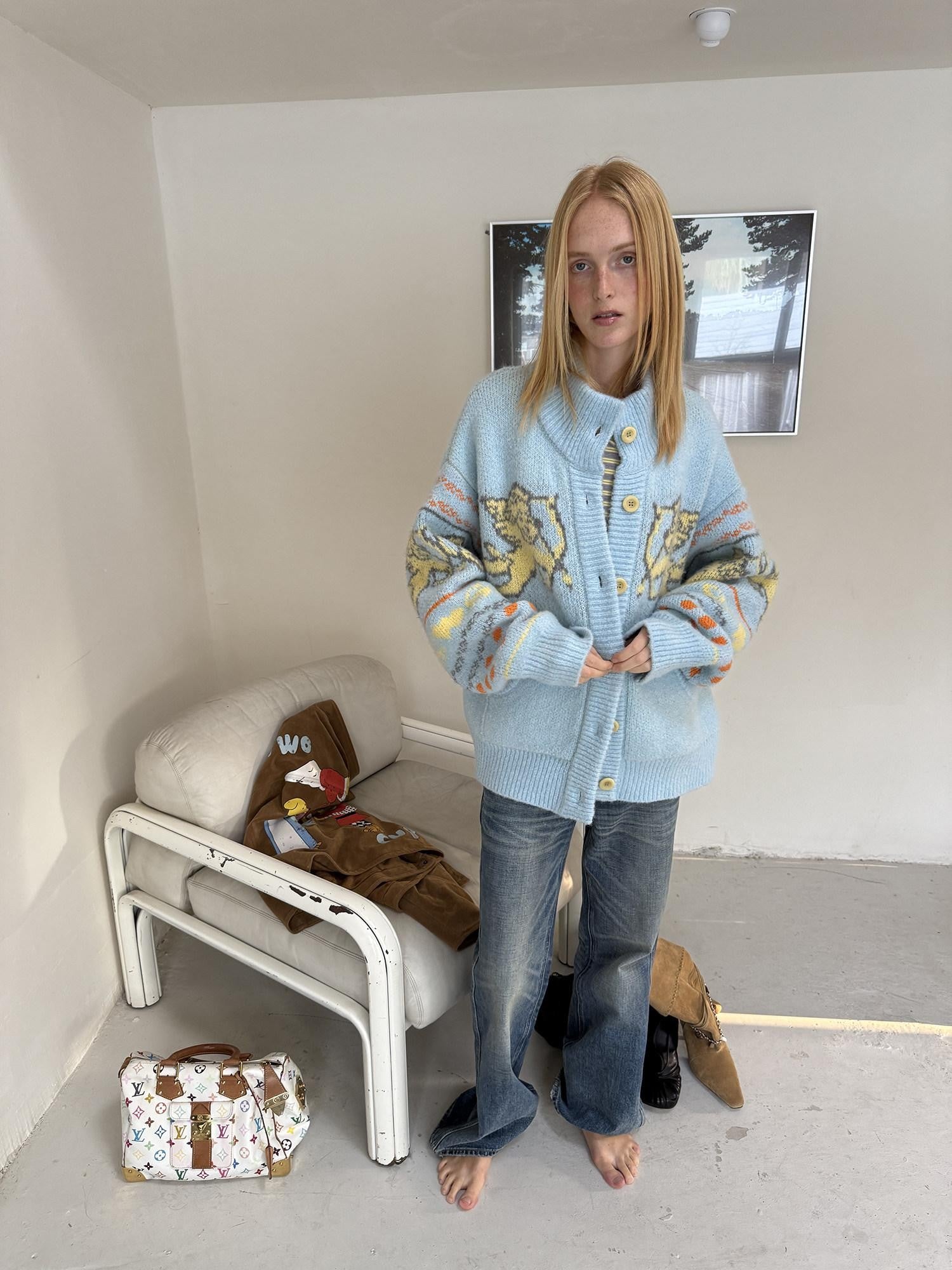 sancco house Blue Angel Puppy Contrast Stand Collar Women&