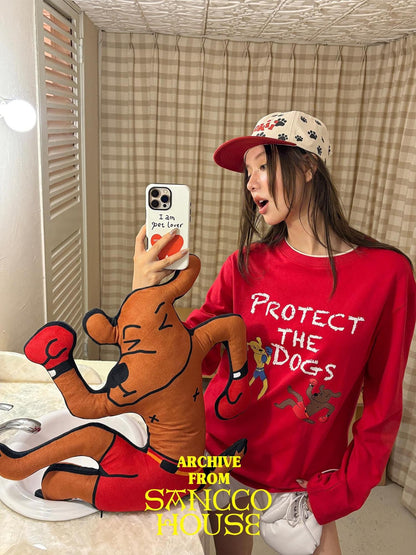 sancco house Boxing Dog Shaped Sofa Cushion Irregular Women&