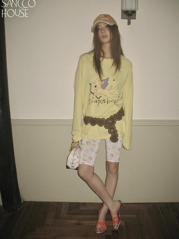sancco house Chick Yellow 3d Applique Print Women&