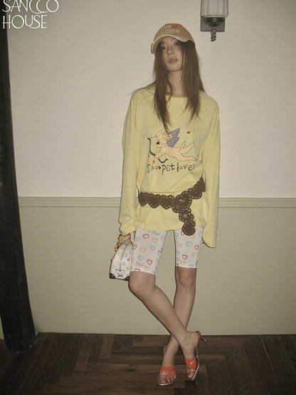sancco house Chick Yellow 3d Applique Print Women&