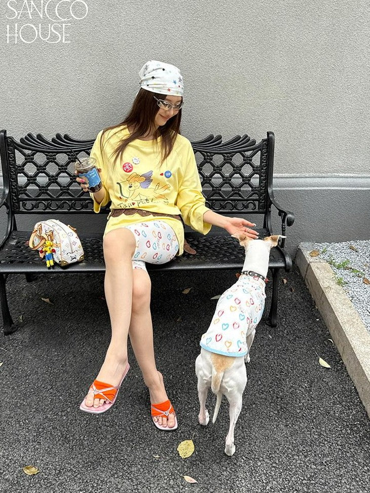 sancco house Chick Yellow 3d Applique Print Women&