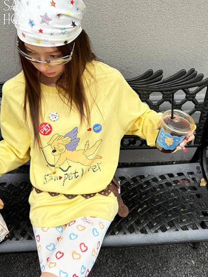 sancco house Chick Yellow 3d Applique Print Women&