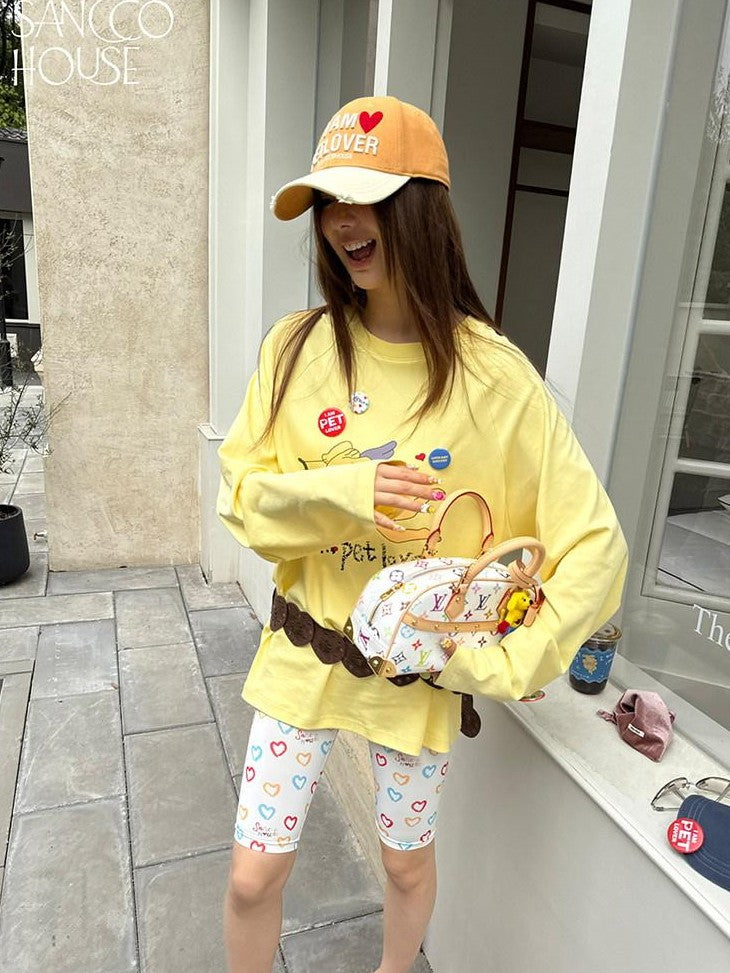sancco house Chick Yellow 3d Applique Print Women&
