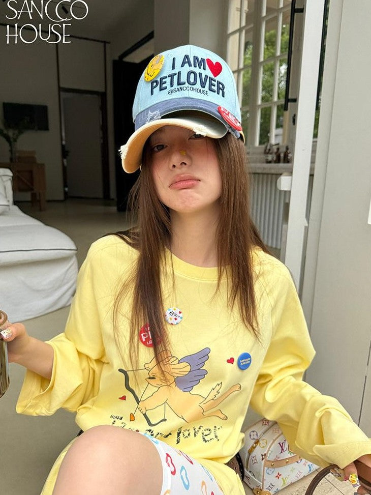 sancco house Chick Yellow 3d Applique Print Women&
