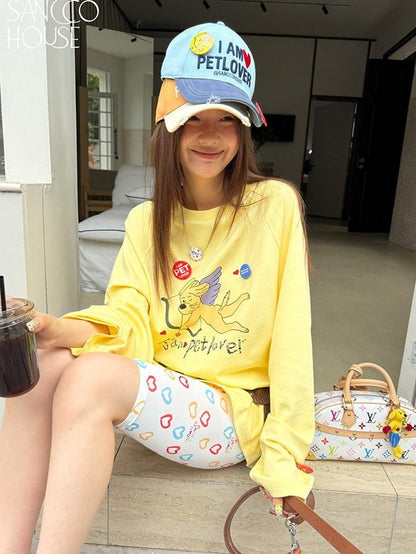 sancco house Chick Yellow 3d Applique Print Women&