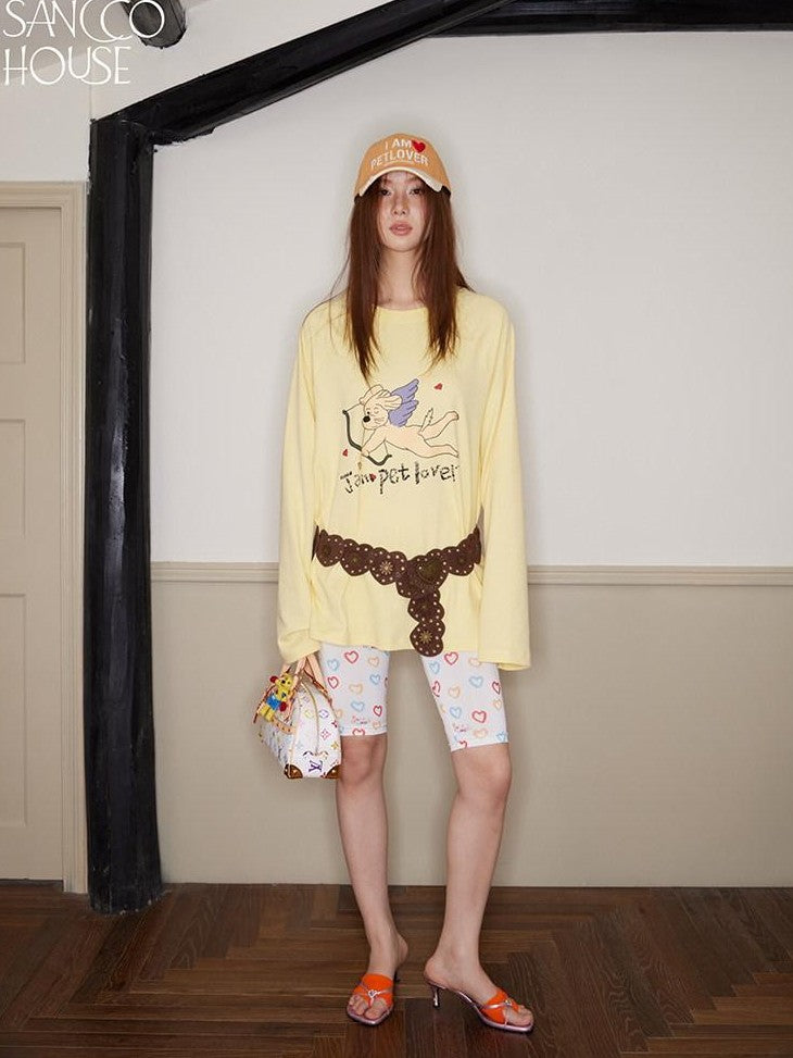 sancco house Chick Yellow 3d Applique Print Women&