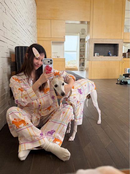 sancco house Circus Dog Print Plaid Women&