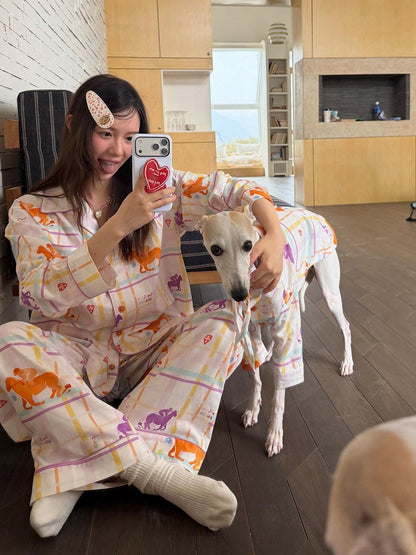 sancco house Circus Dog Print Plaid Women&