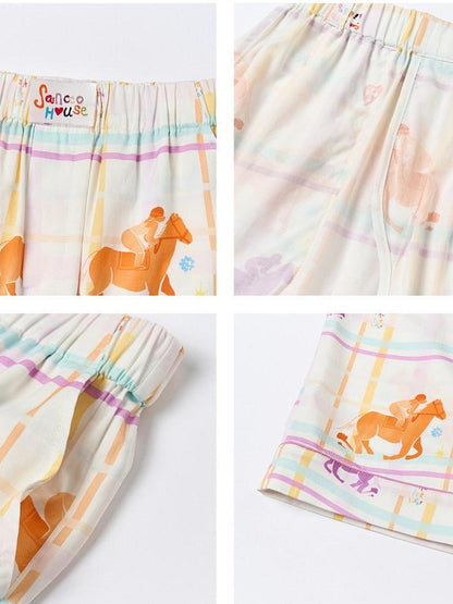 sancco house Circus Dog Print Plaid Women&