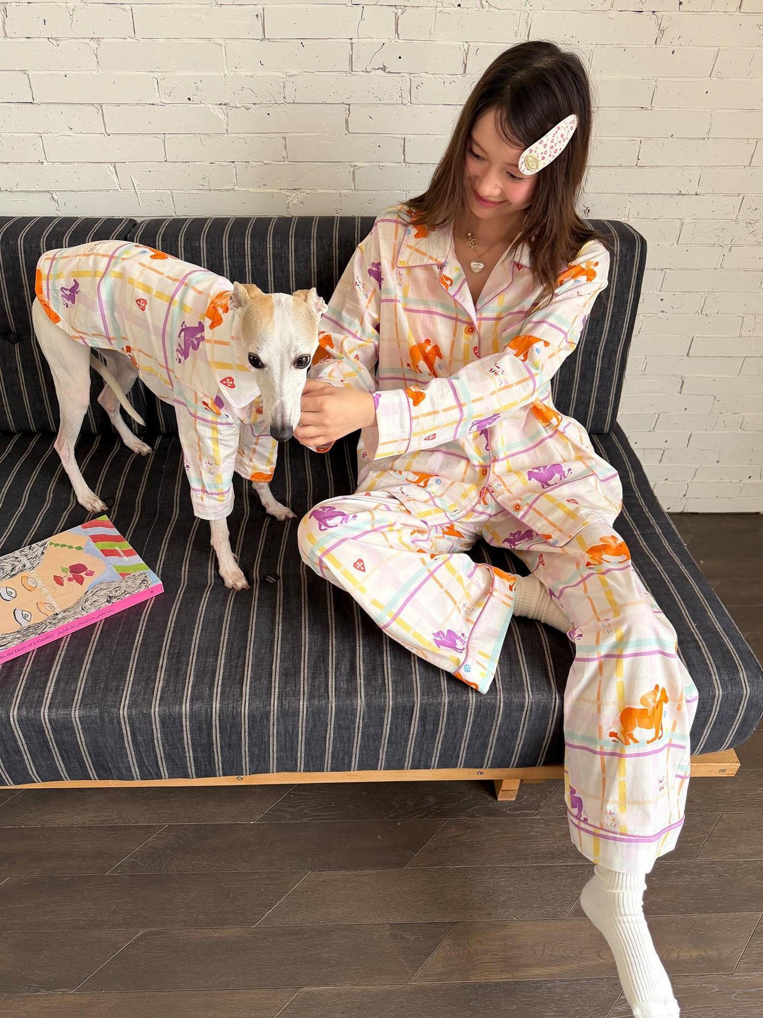 sancco house Circus Dog Print Plaid Women&