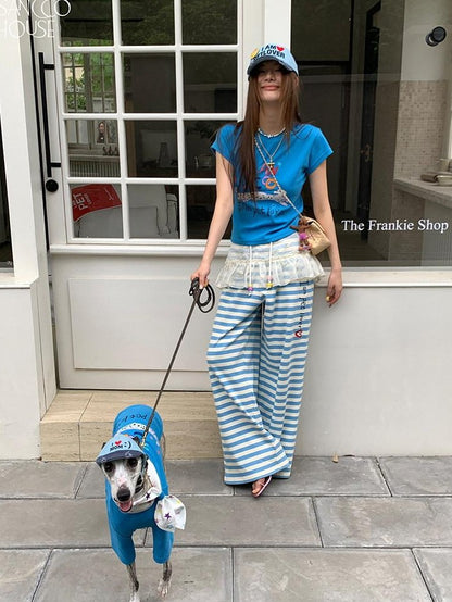 sancco house Colorblock 3d Embroidered Pet Matching Women&