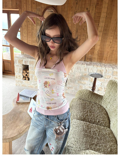 sancco house Colorblock Illustration Adjustable High Stretch Women&
