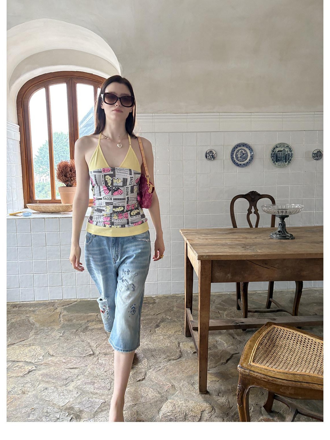 sancco house Colorblock Illustration Adjustable High Stretch Women&