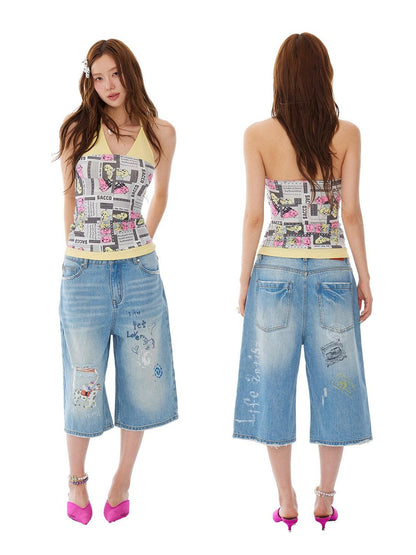sancco house Colorblock Illustration Adjustable High Stretch Women&