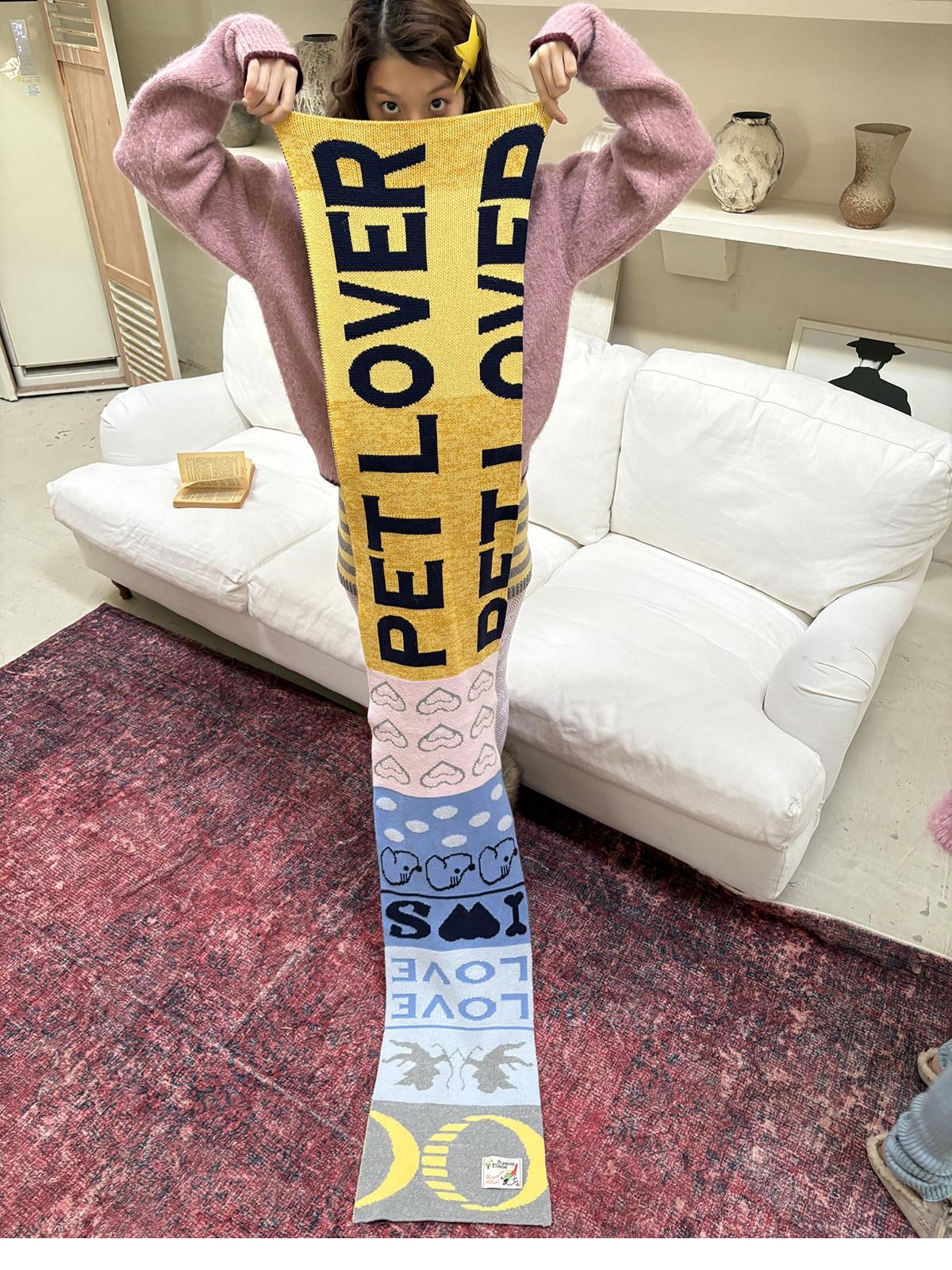 sancco house Colorblock Letter Jacquard Women&
