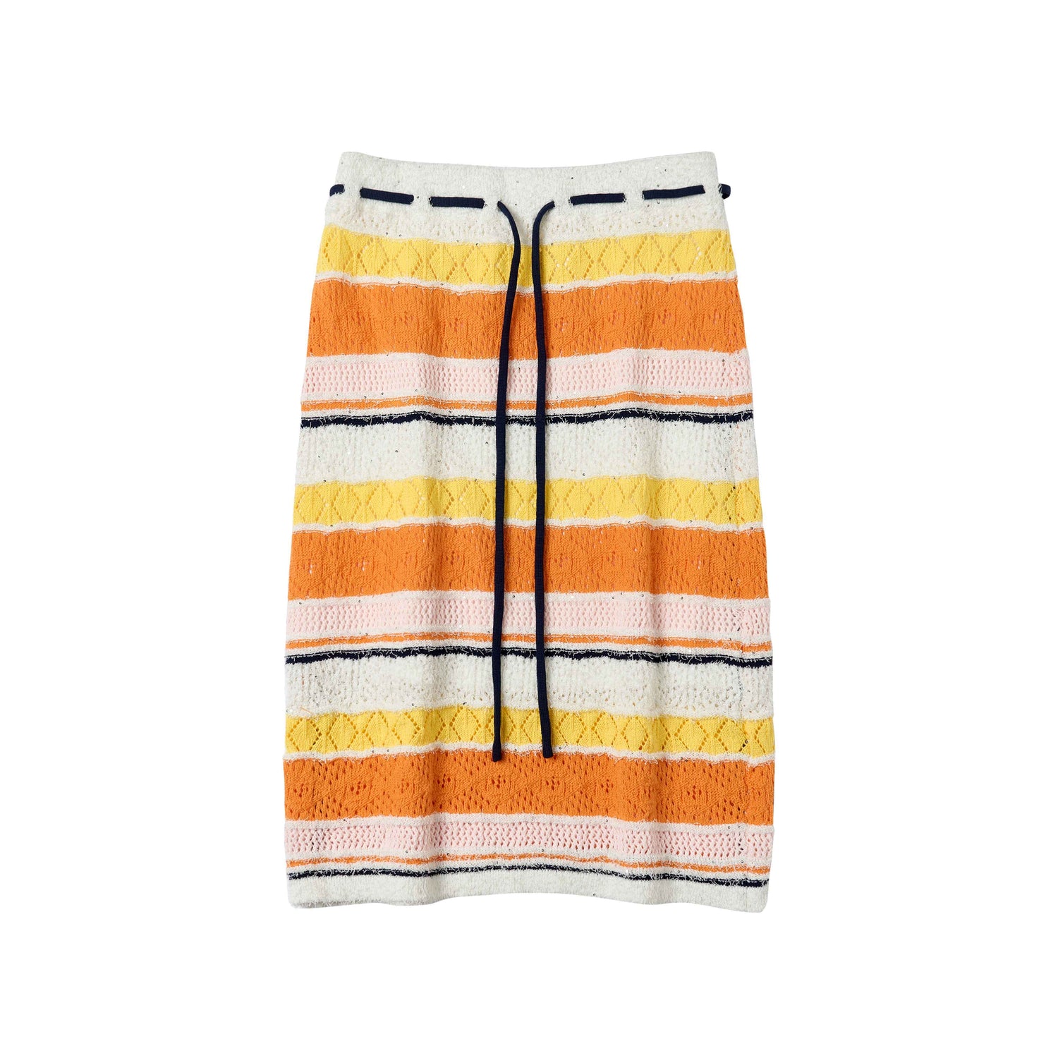sancco_house_Colorblock_Openwork_Striped_Cardigan_Women&