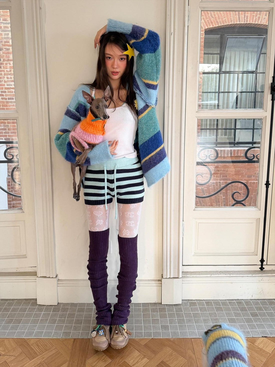 sancco house Colorblock Stripe Chunky Knit Women&