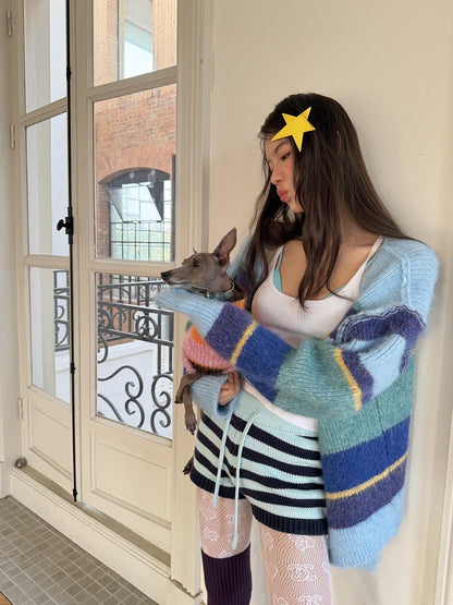 sancco house Colorblock Stripe Chunky Knit Women&