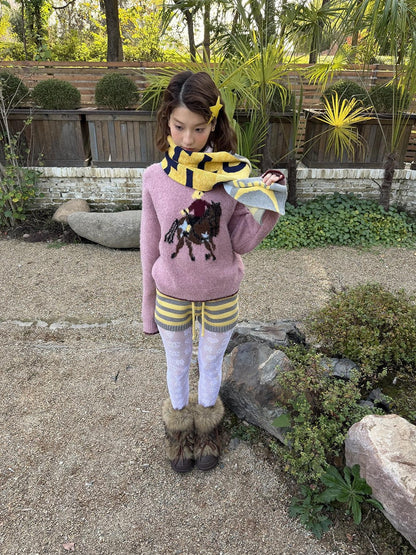 sancco house Colorblock Stripe Chunky Knit Women&
