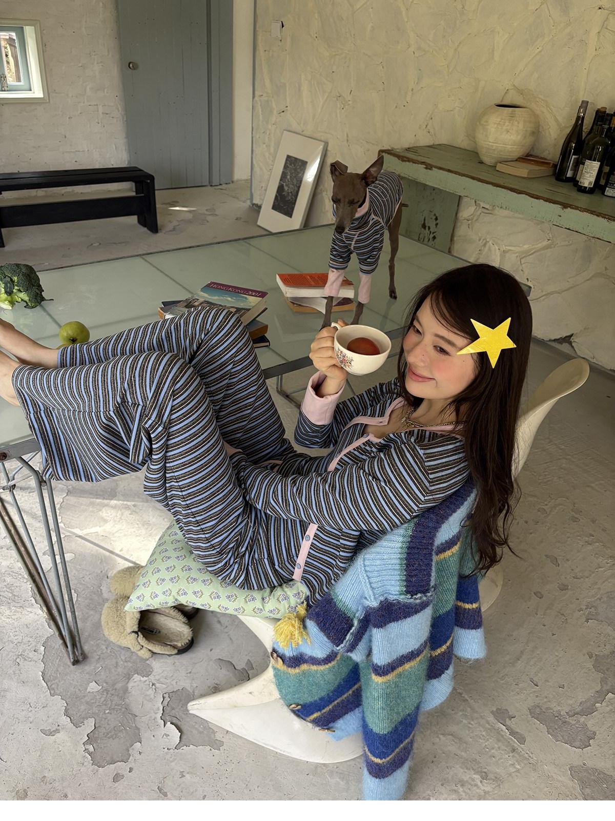 sancco house Colorblock Striped Relaxed Women&