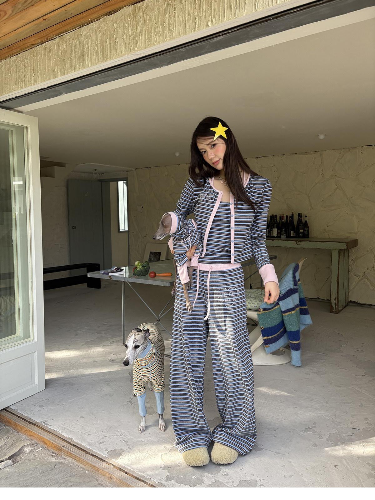 sancco house Colorblock Striped Relaxed Women&