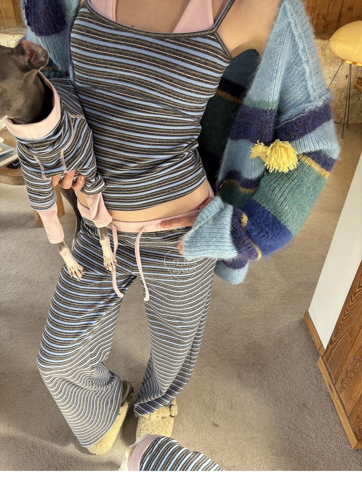 sancco house Colorblock Striped Relaxed Women&
