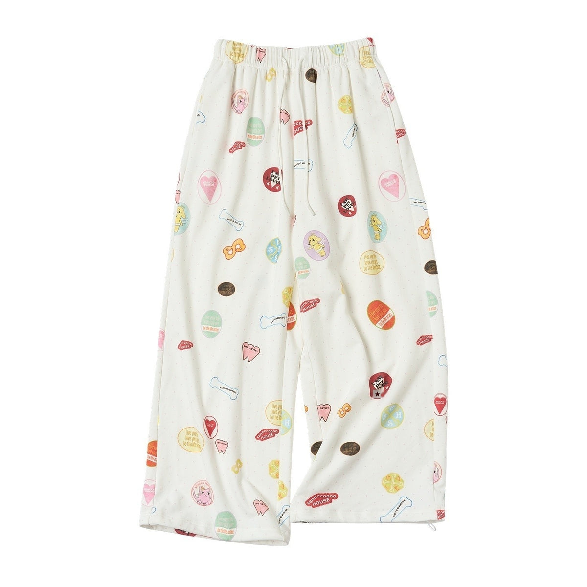 sancco_house_Colorful_Badge_Print_Hooded_Zip_Loose_Women&