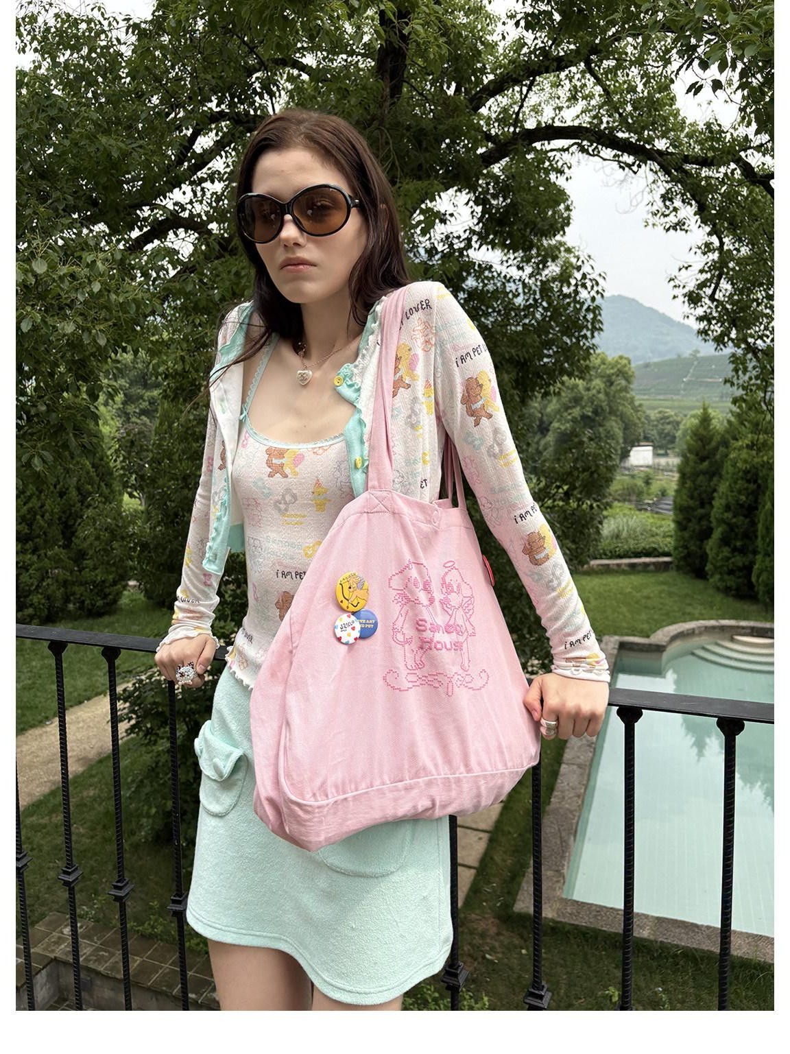 sancco house Colorful Cartoon Large Capacity Handheld Crossbody Women&
