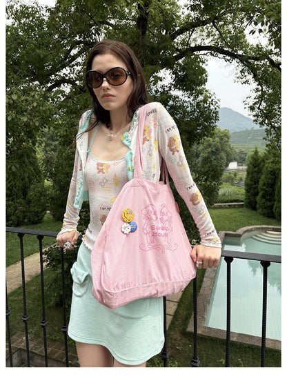sancco house Colorful Cartoon Large Capacity Handheld Crossbody Women&