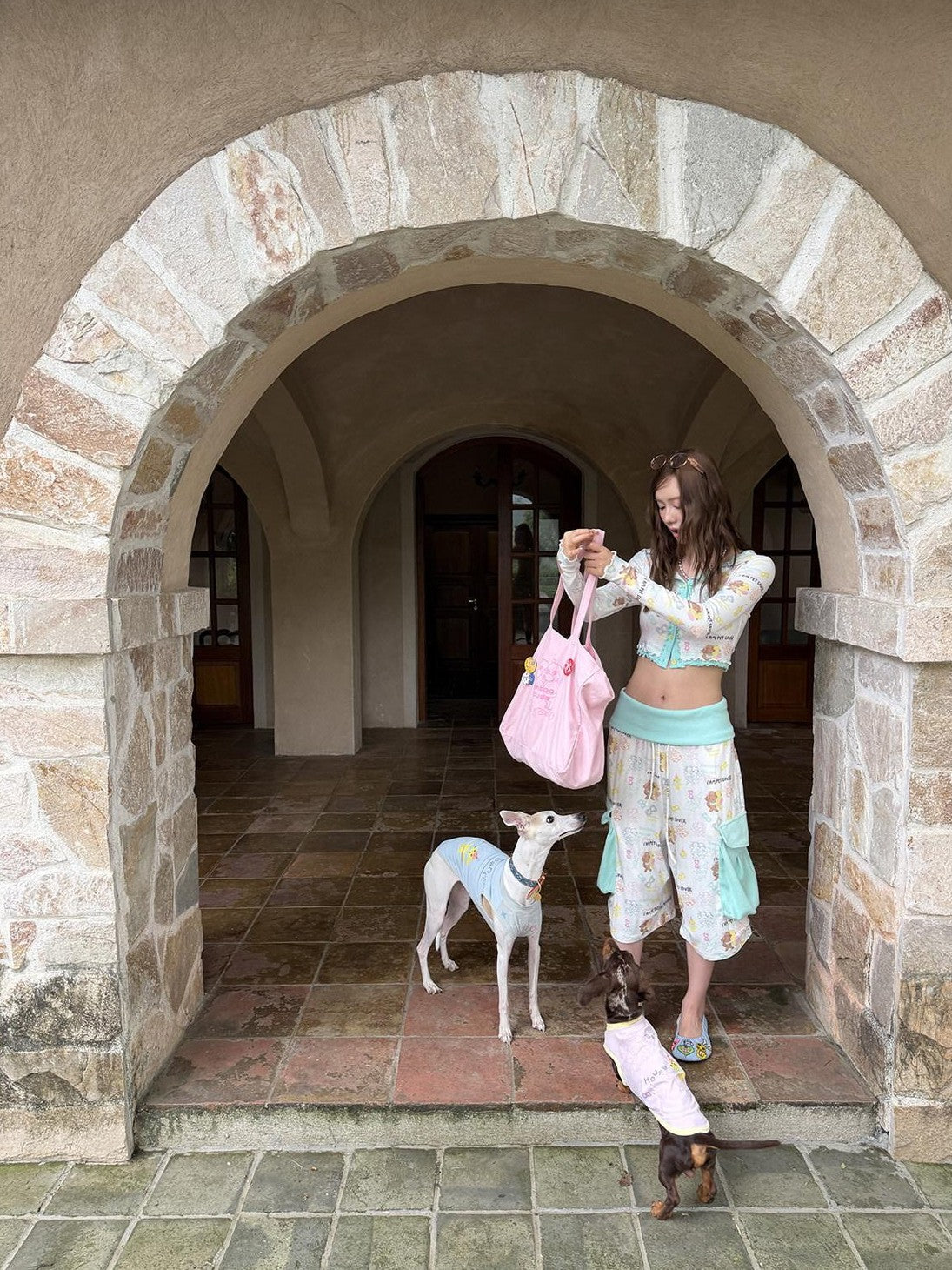 sancco house Colorful Dog Cartoon Handheld Crossbody Spacious Women&