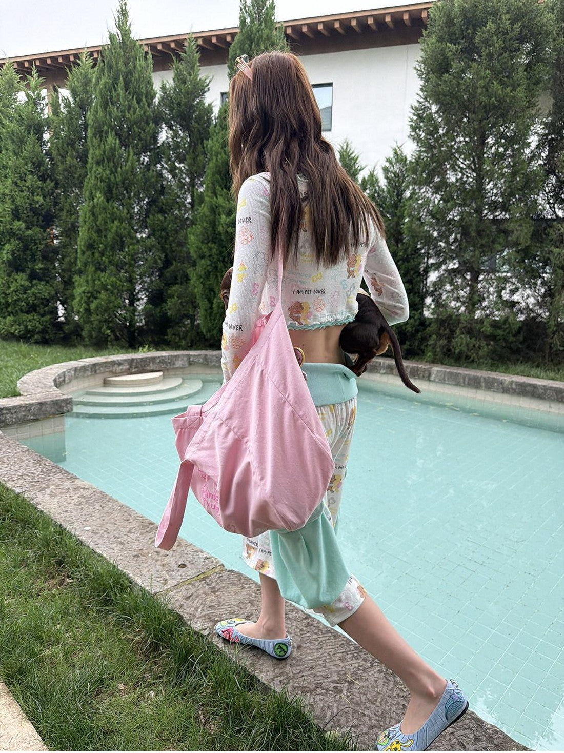 sancco house Colorful Dog Cartoon Handheld Crossbody Spacious Women&