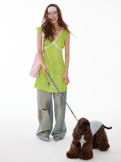sancco house Colorful Dog Cartoon Handheld Crossbody Spacious Women&