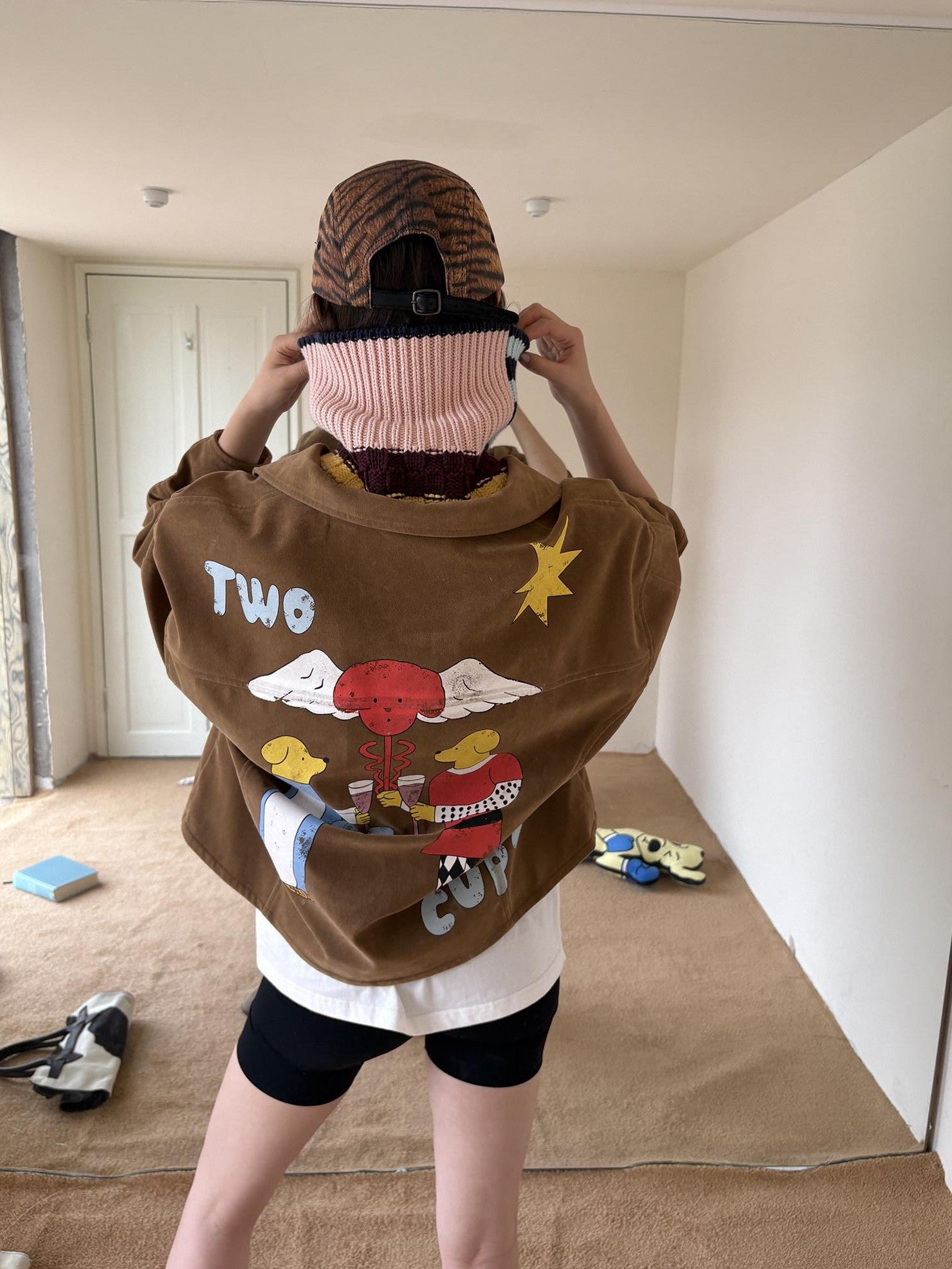 sancco house Colorful Patchwork Striped Knit Pullover Women&