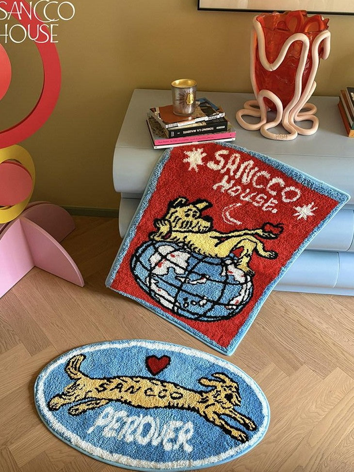 sancco house Colorful Puppy Jacquard Plush Nonslip Women&