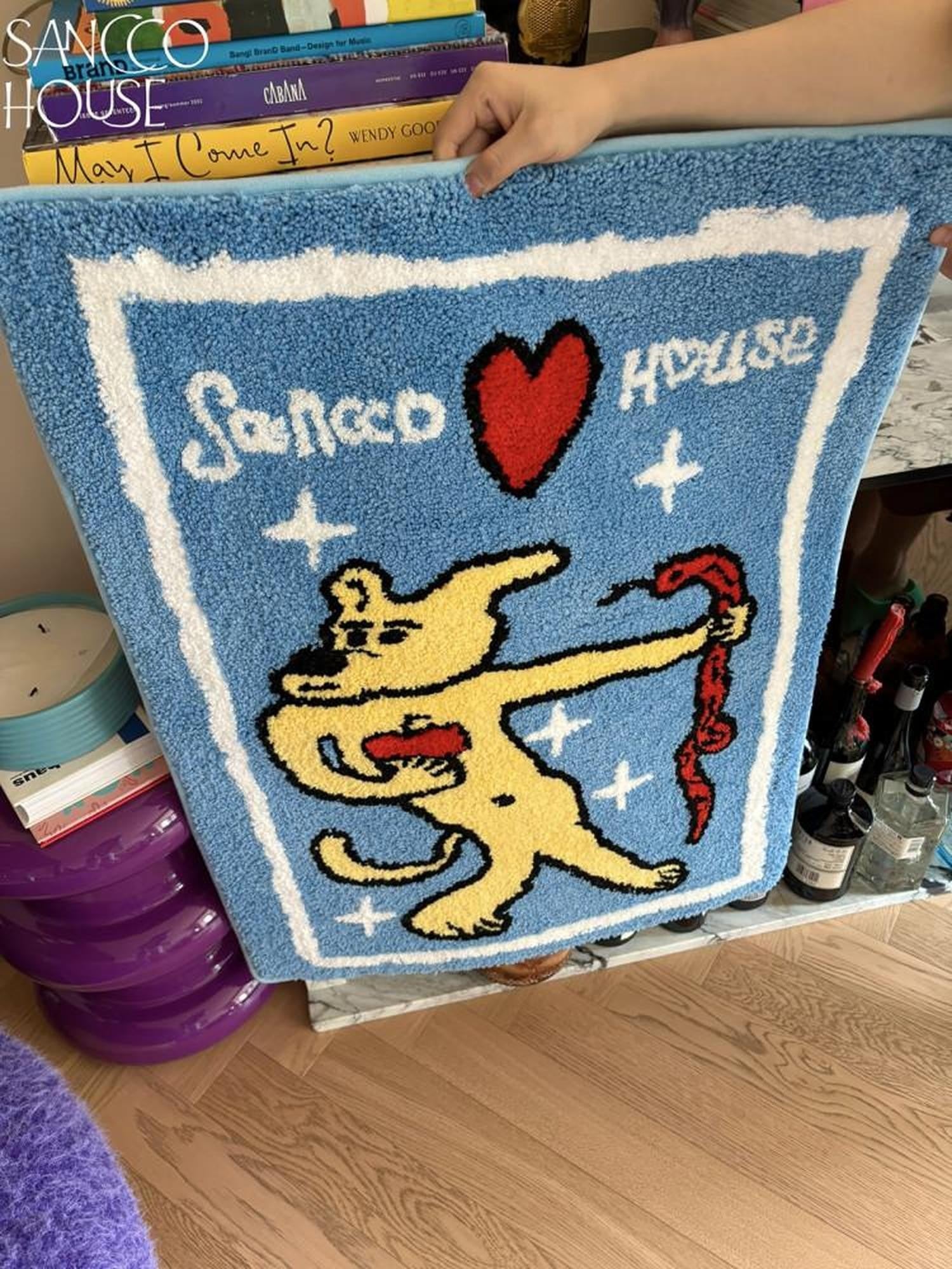 sancco house Colorful Puppy Jacquard Rectangular Plush Women&