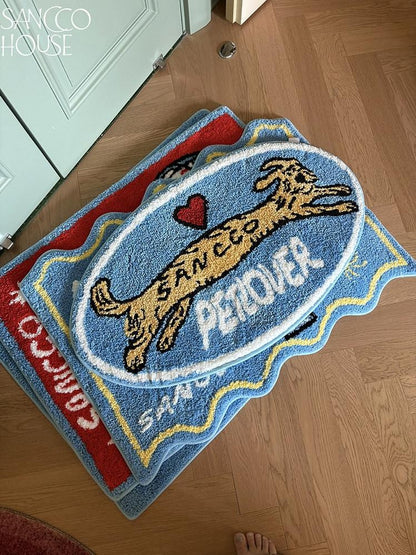 sancco house Colorful Puppy Jacquard Rectangular Plush Women&