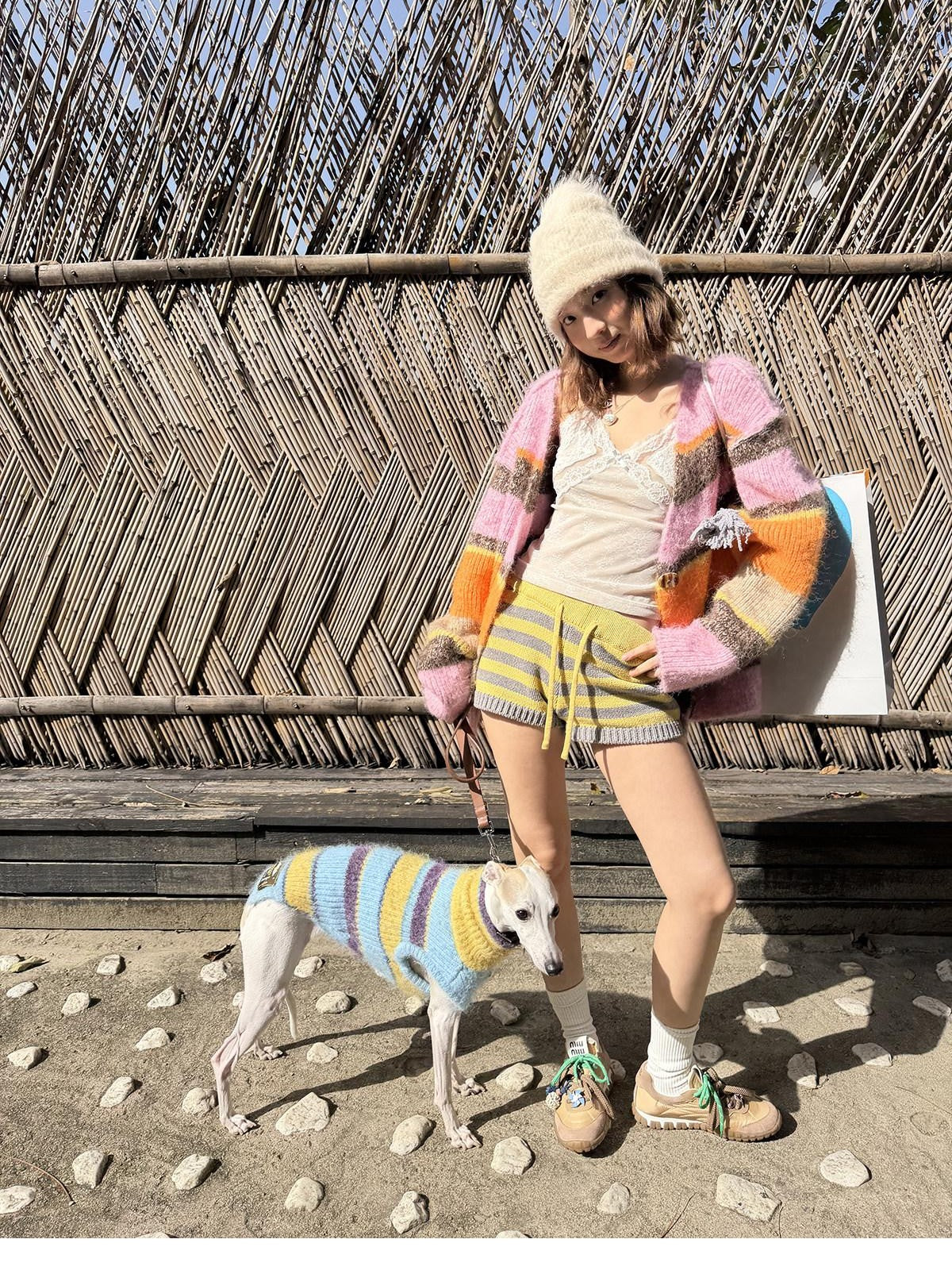 sancco house Contrast Striped Slim Fit Chunky Knit Women&