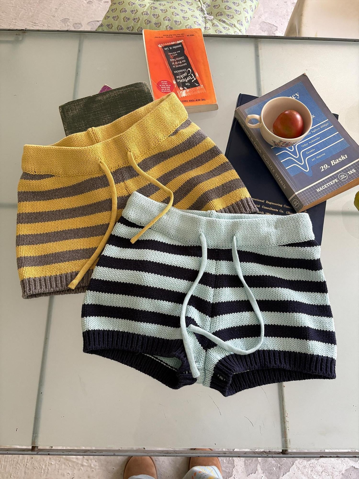sancco house Contrast Striped Slim Fit Chunky Knit Women&