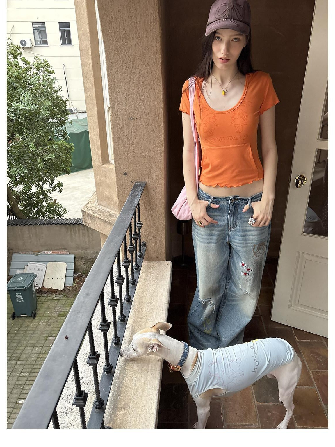 sancco house Cute Devil Horn Hood Lettuce Trim Women&