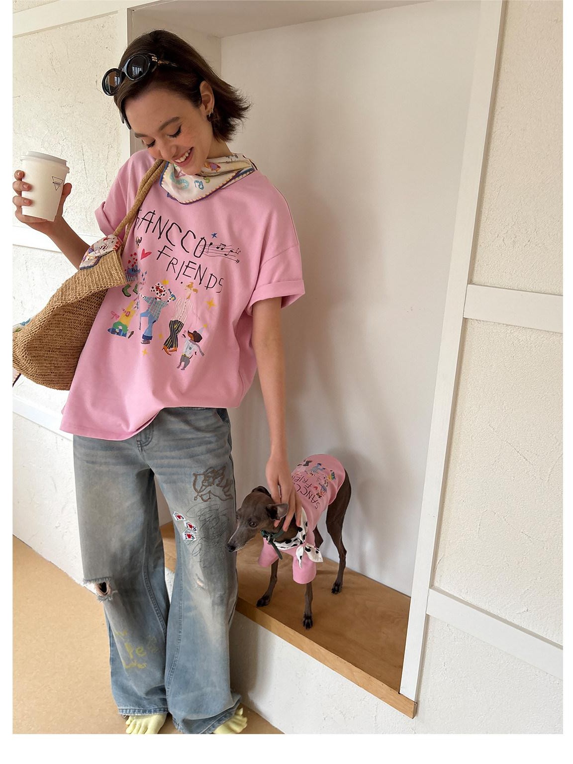 sancco house Cute Print Crewneck Women&