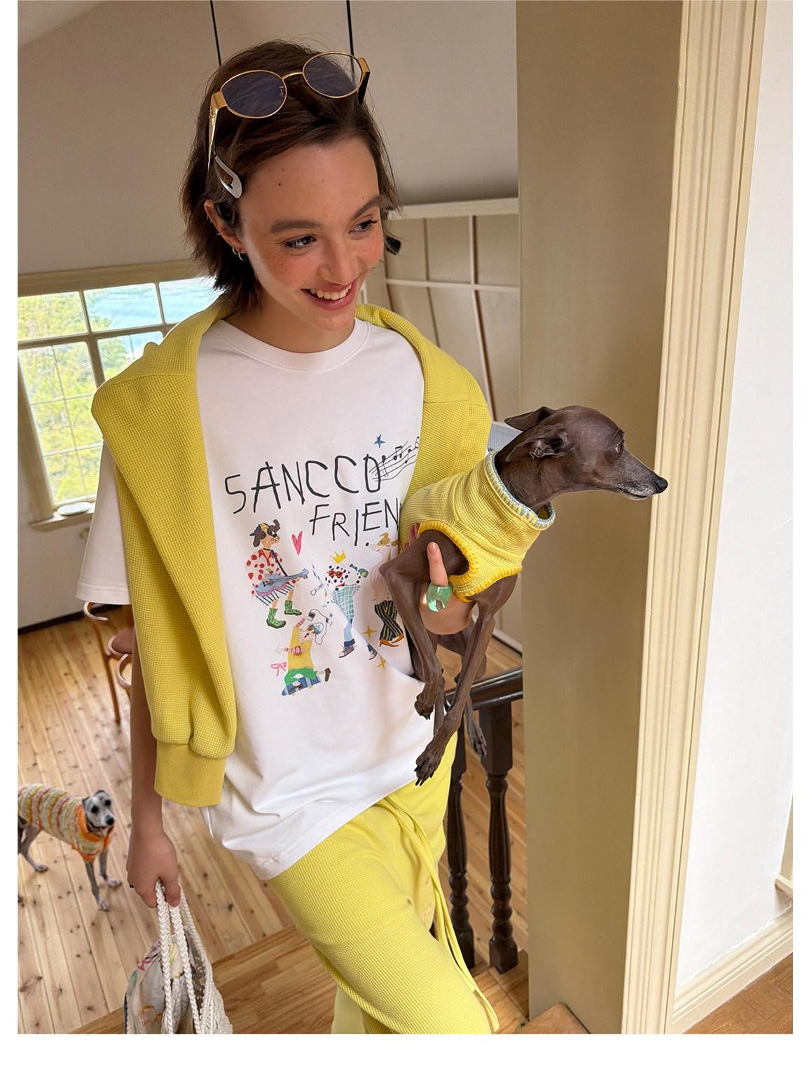 sancco house Cute Print Crewneck Women&